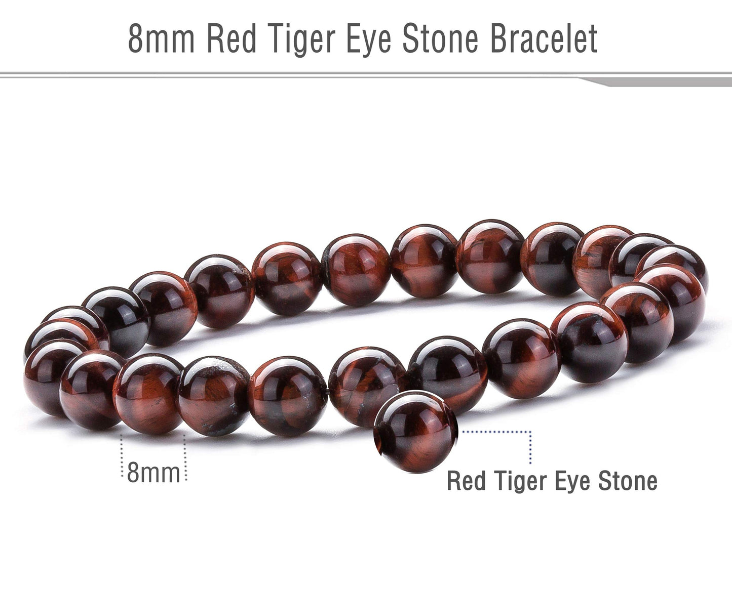 Hamoery Men Women 8mm Natural Stone Lava Rock Diffuser Bracelet Elastic Yoga Agate Beads Bracelet Bangle