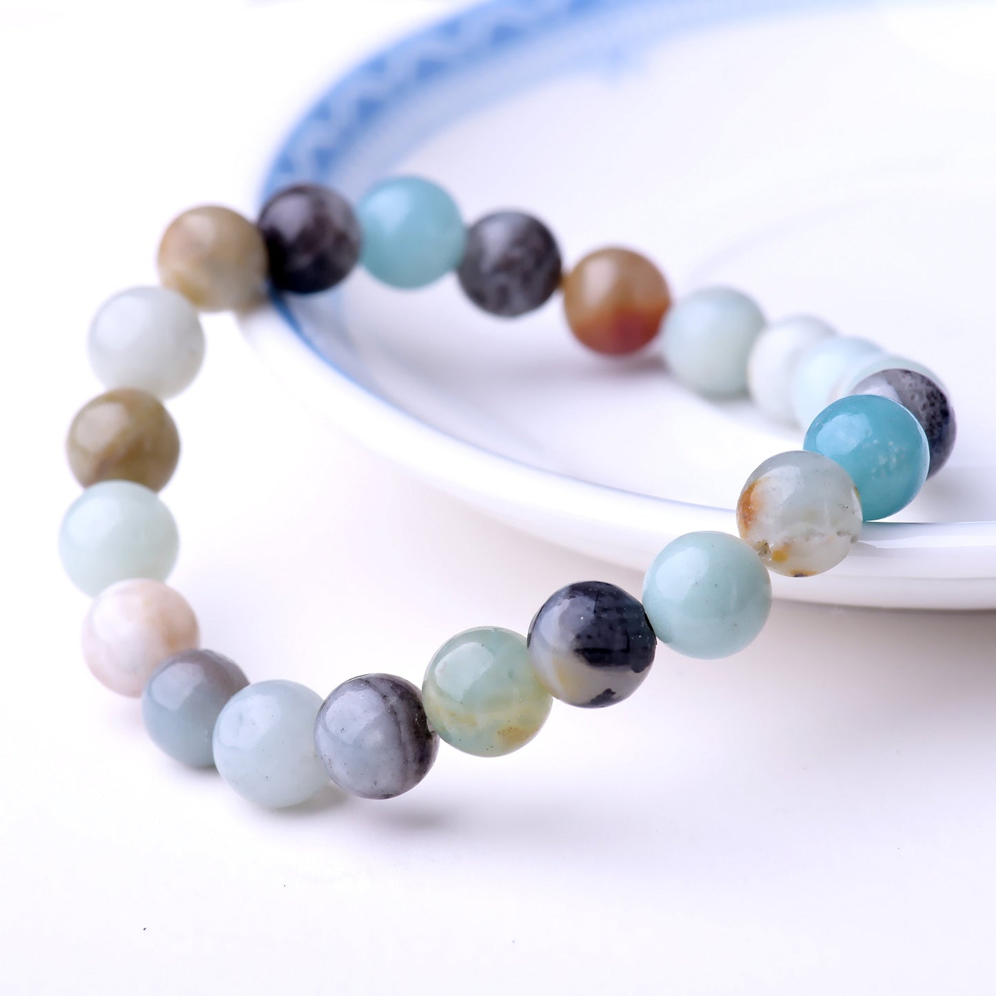 Natural 8mm Gorgeous Semi-Precious Gemstones Healing Crystal Stretch Beaded Bracelet Unisex