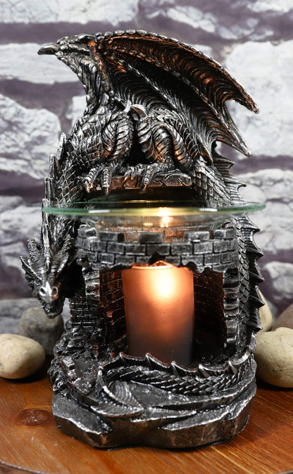 Ebros Smaug Castle Guardian Dragon Electric Oil Diffuser Burner Tart Warmer Aroma Scent Statue 9.5" Tall Figurine Dungeons and Dragons Decorative Decor for Aromatherapy Accessory Halloween Prop