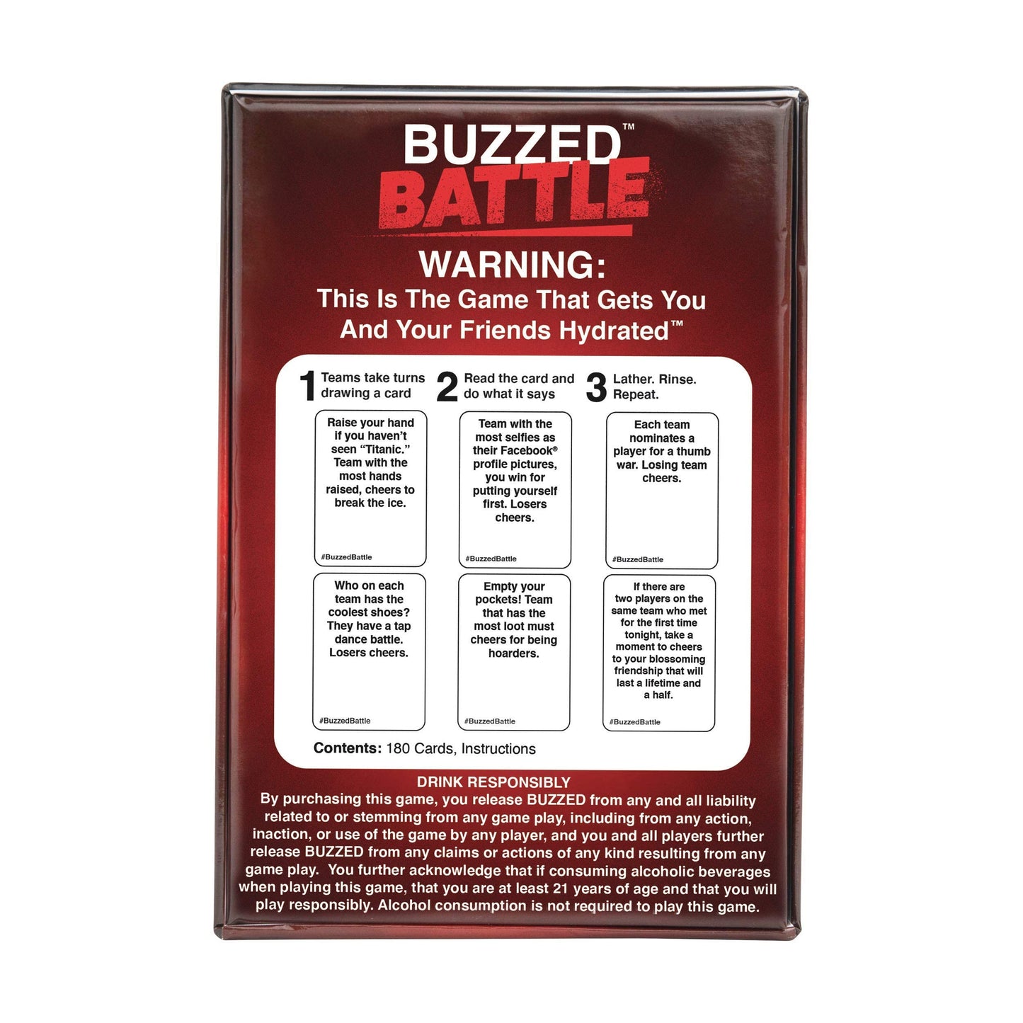 Buzzed Battle - The Hilarious Team Party Game That Will Get You & Your Friends Hydrated, Pool Party Games, Summer Party Games