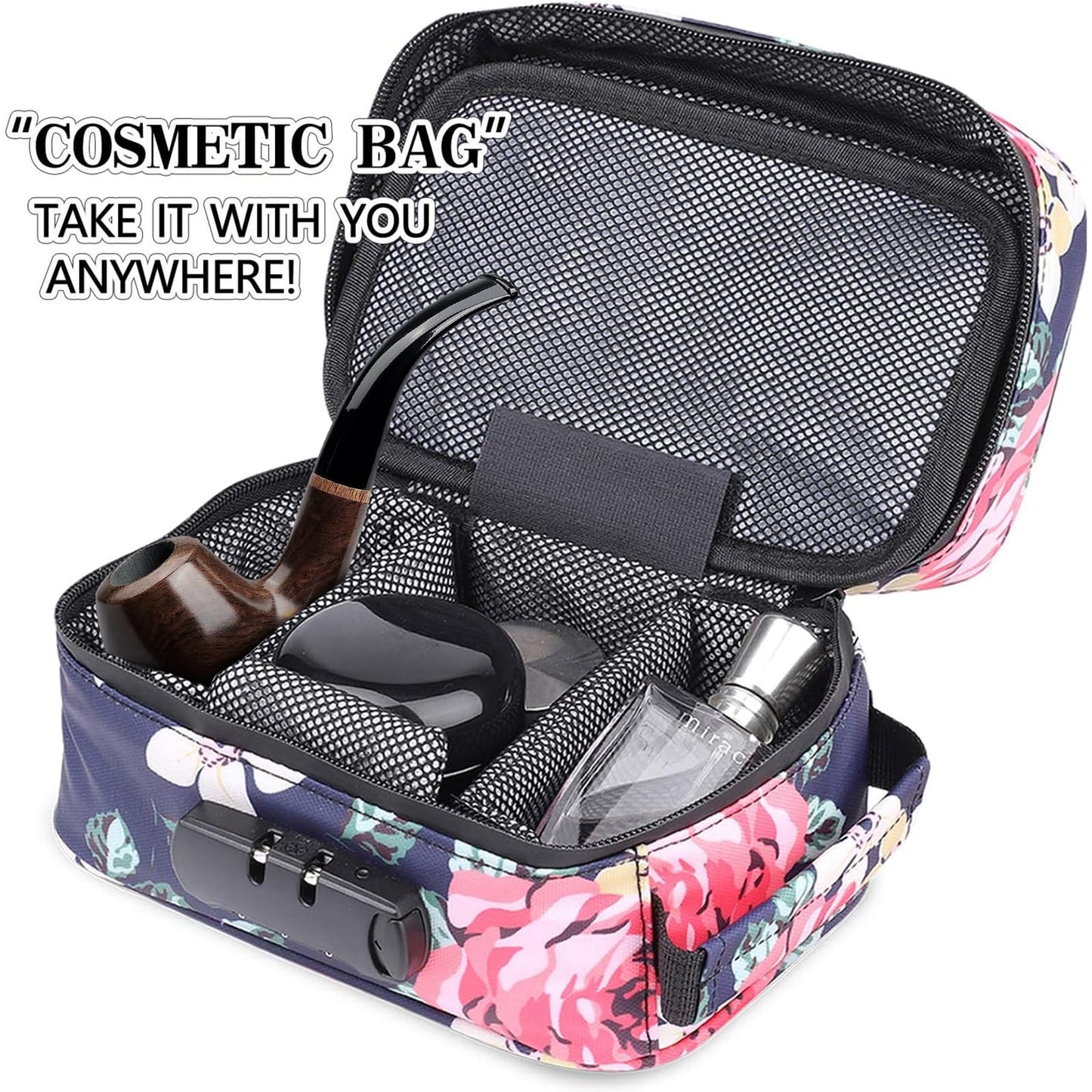 OZCHIN Smell Proof Bag with Combination Lock Tobacco Pipe Pouch Bag File Organizer Case Container Medicine Lock Box Odorless Storage Bag Great Gift for Friend