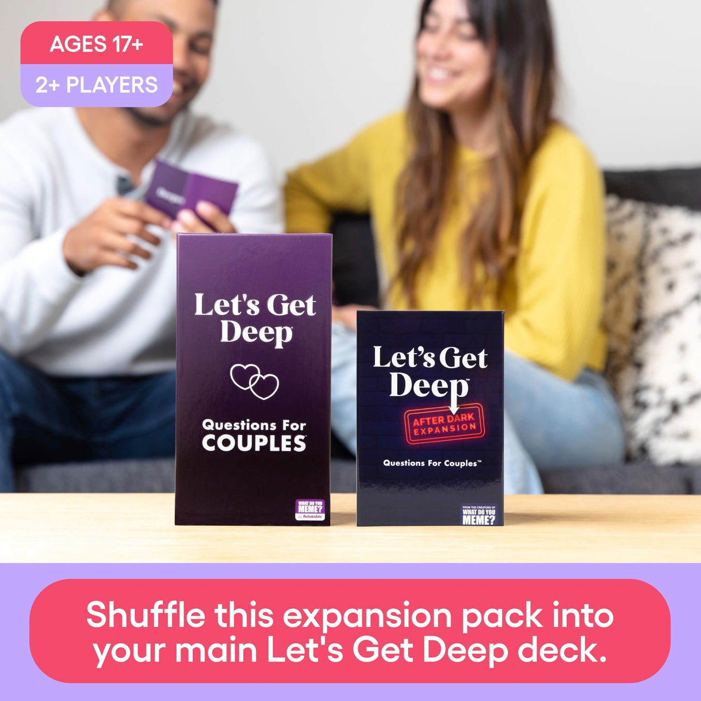 Let's Get Deep by Relatable, A Question Card Game for Couples, Great for Date Night Ideas, Couples Gifts, Wedding Gifts, and Long Distance Relationship Gifts, Includes 300 Cards to Build Up Intimacy