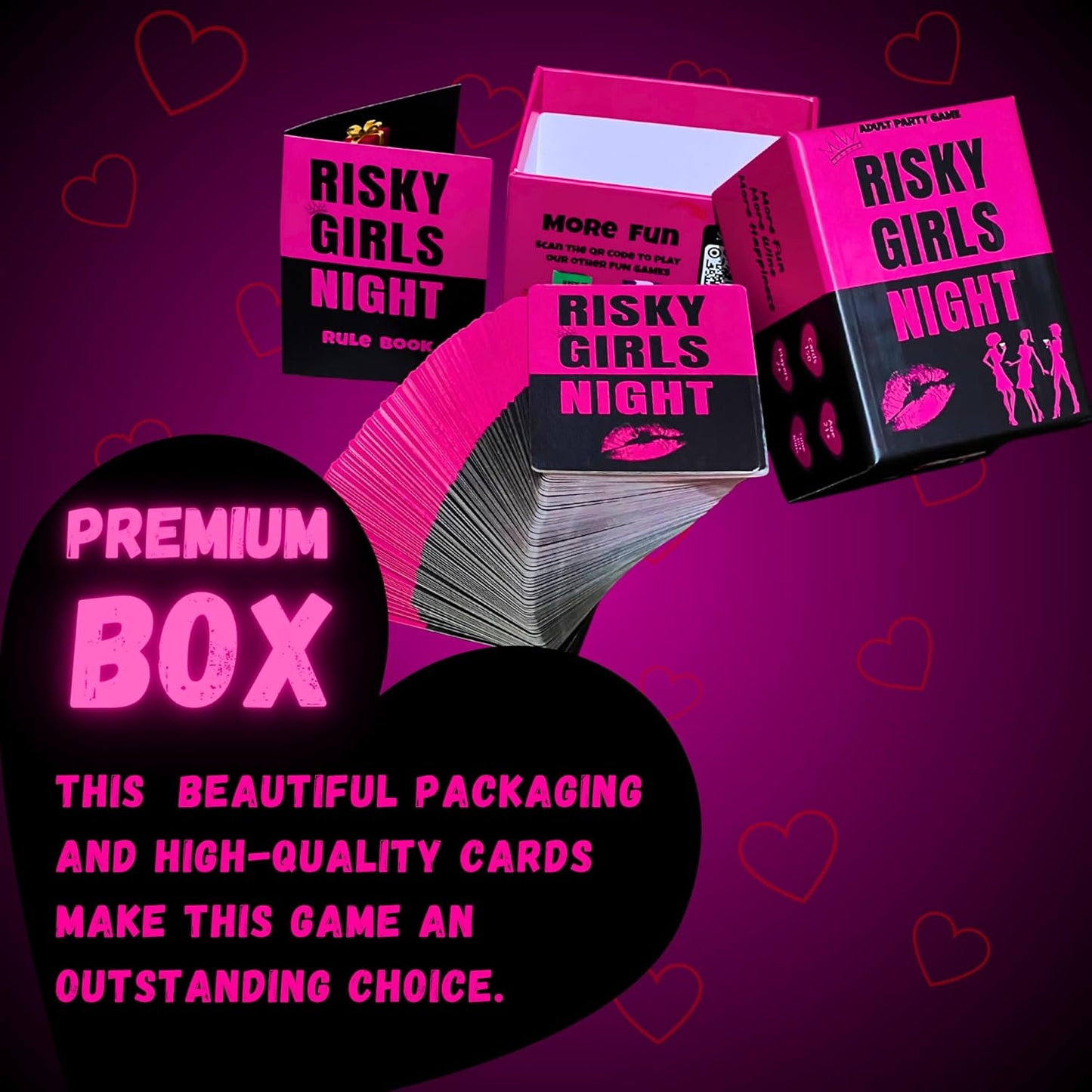 Risky Girls Night - Fun Party Game for Ladies Nights: 150 Spicy Questions and Hilarious Dares, Drinking Games - Bachelorette, Pregame, Birthday Parties Gifts