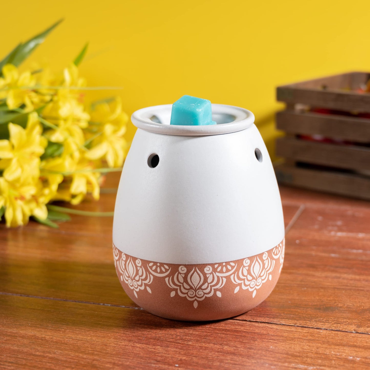 ScentSationals Wax Warmer Boho Collection, Scented Wax Cube Melter, Oil Diffuser Electric Fragrance and Oil Burner, Wickless Candle Air Freshener, Indoor Home Decor, House Decoration Year Round (Succulent Bowl)