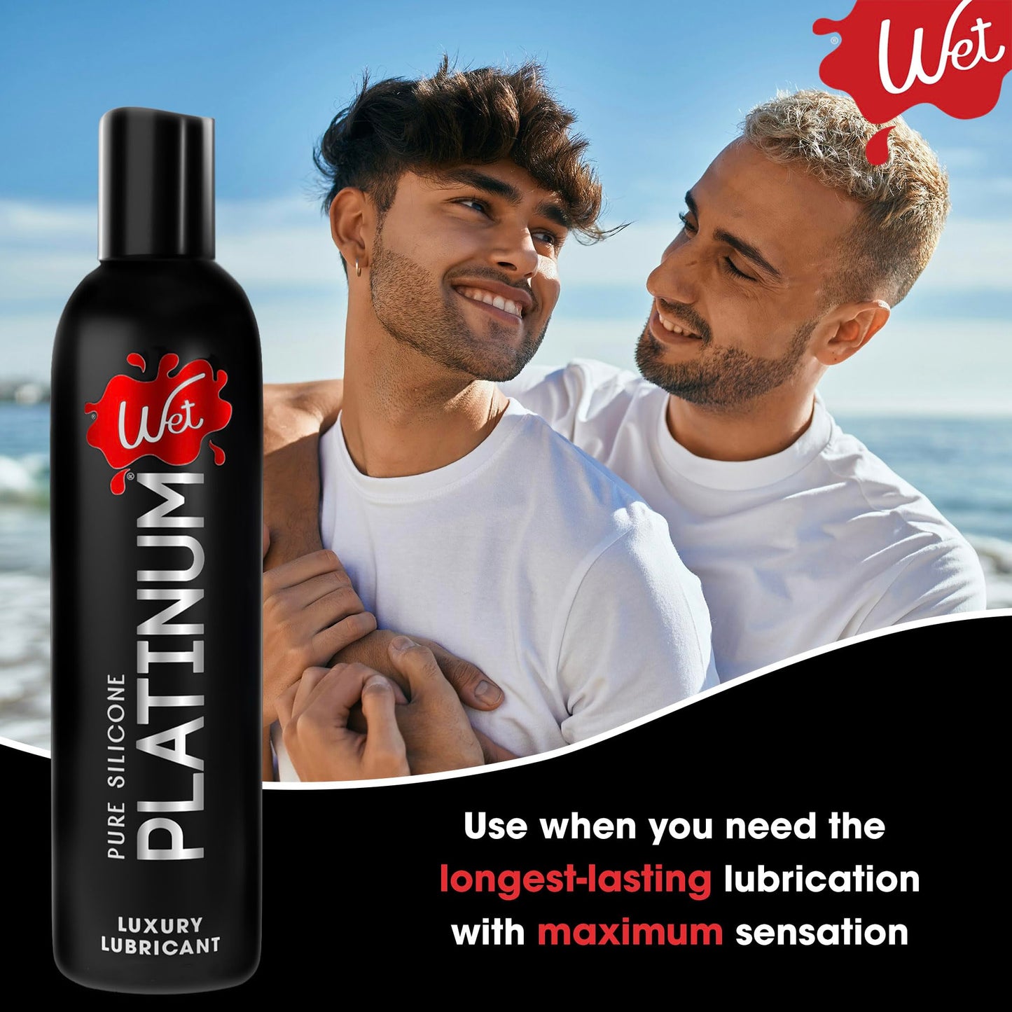 Wet Platinum Silicone-Based Lube for Men, Women & Couples, 4.2 Fl Oz - Ultra Long-Lasting & Water-Resistant Premium Personal Lubricant - Safe to Use with Latex Condoms - Non-Sticky & Hypoallergenic