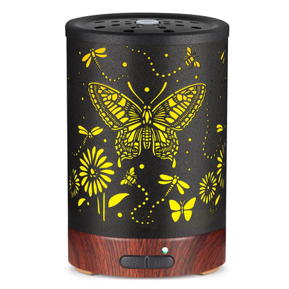 Metal Essential Oils Diffuser 150ML Aromatherapy Diffuser Cool Mist Humidifier with 7 Colors Lights Waterless Auto Off Air Diffusers as Gifts for Moms Women Girls (Bigfoot)