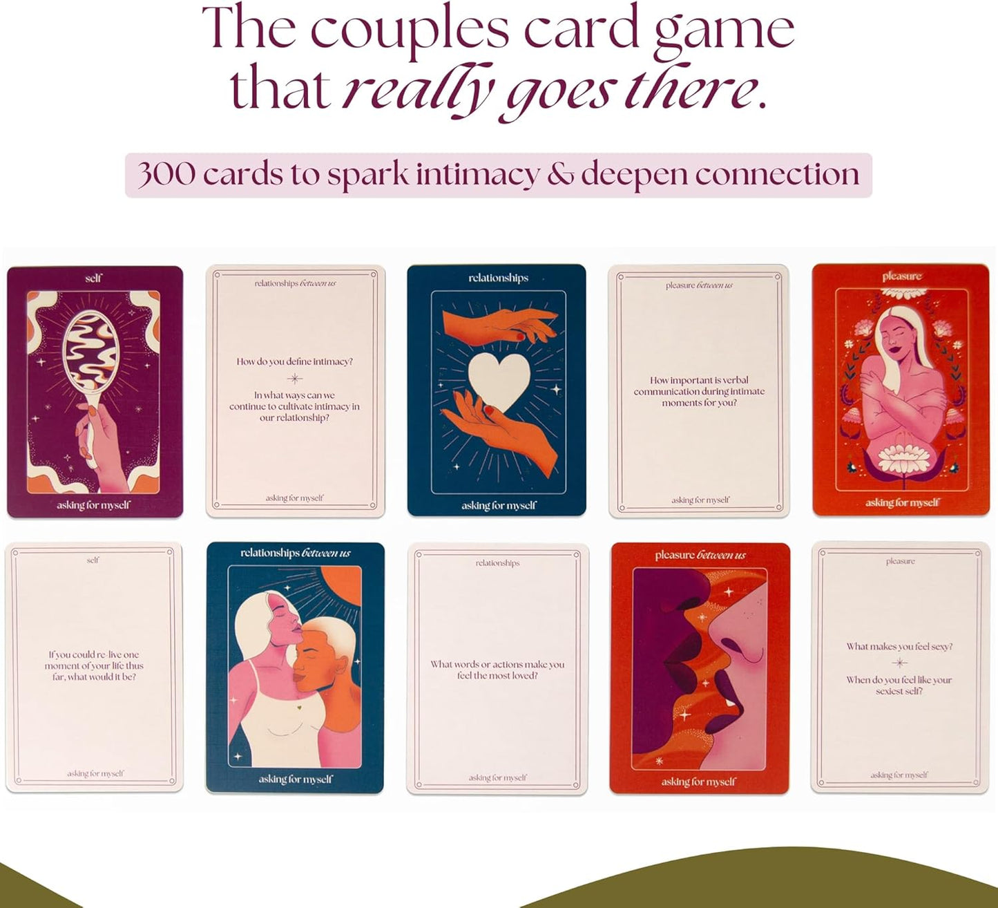 Asking for Myself Couples Conversation Cards - 300 Meaningful Conversation Starters, Questions for Couples to Deepen Connection & Understanding - Intimacy Deck Card Game for Couples