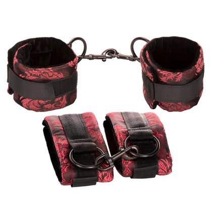 CalExotics Scandal Universal Cuff Set – Luxury Bondage Handcuffs – BDSM Toys for Couples - Red