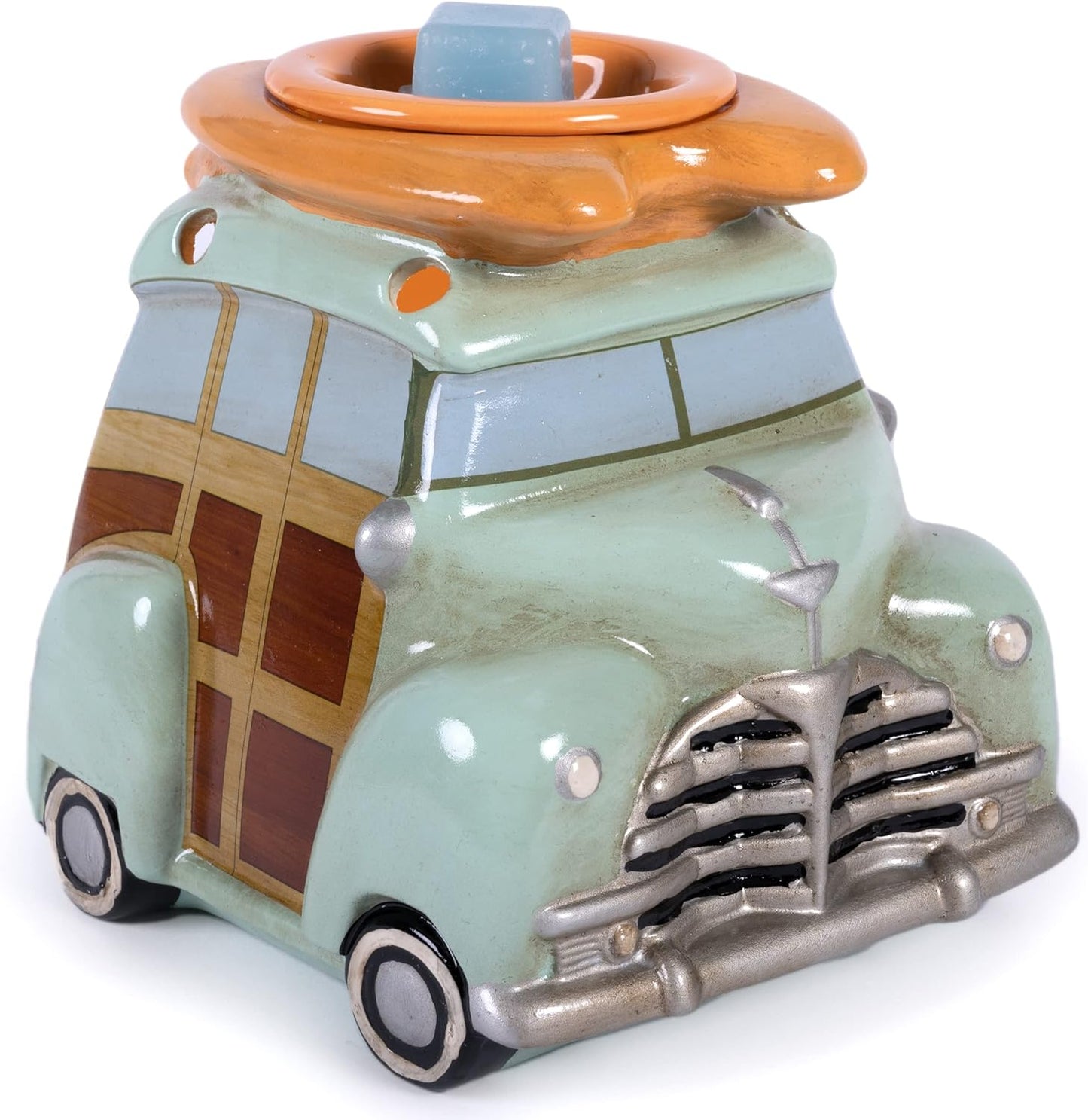 Scentsationals Retro Collection - Surf Woody Wagon - Scented Wax Warmer - Vintage Beach Car Wax Cube Melter & Burner - Electric Fragrance Home Air Freshener Gift