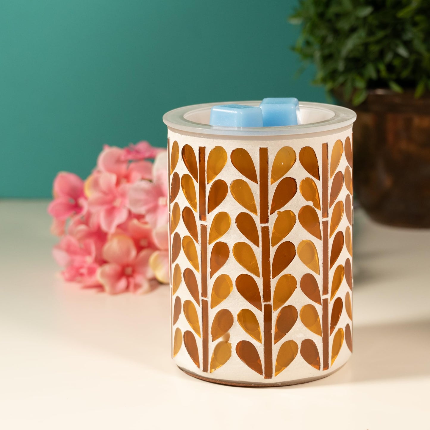 Scentsationals Mosaic Collection - Garden Delight - Scented Wax Warmer - Fragrance Wax Cube Melter & Burner - Electric Home Air Freshener Art Gift