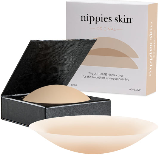 Nippies Nipple Cover - Sticky Adhesive Silicone Nipple Pasties - Reusable Pasty Nipple Covers for Women with Travel Box