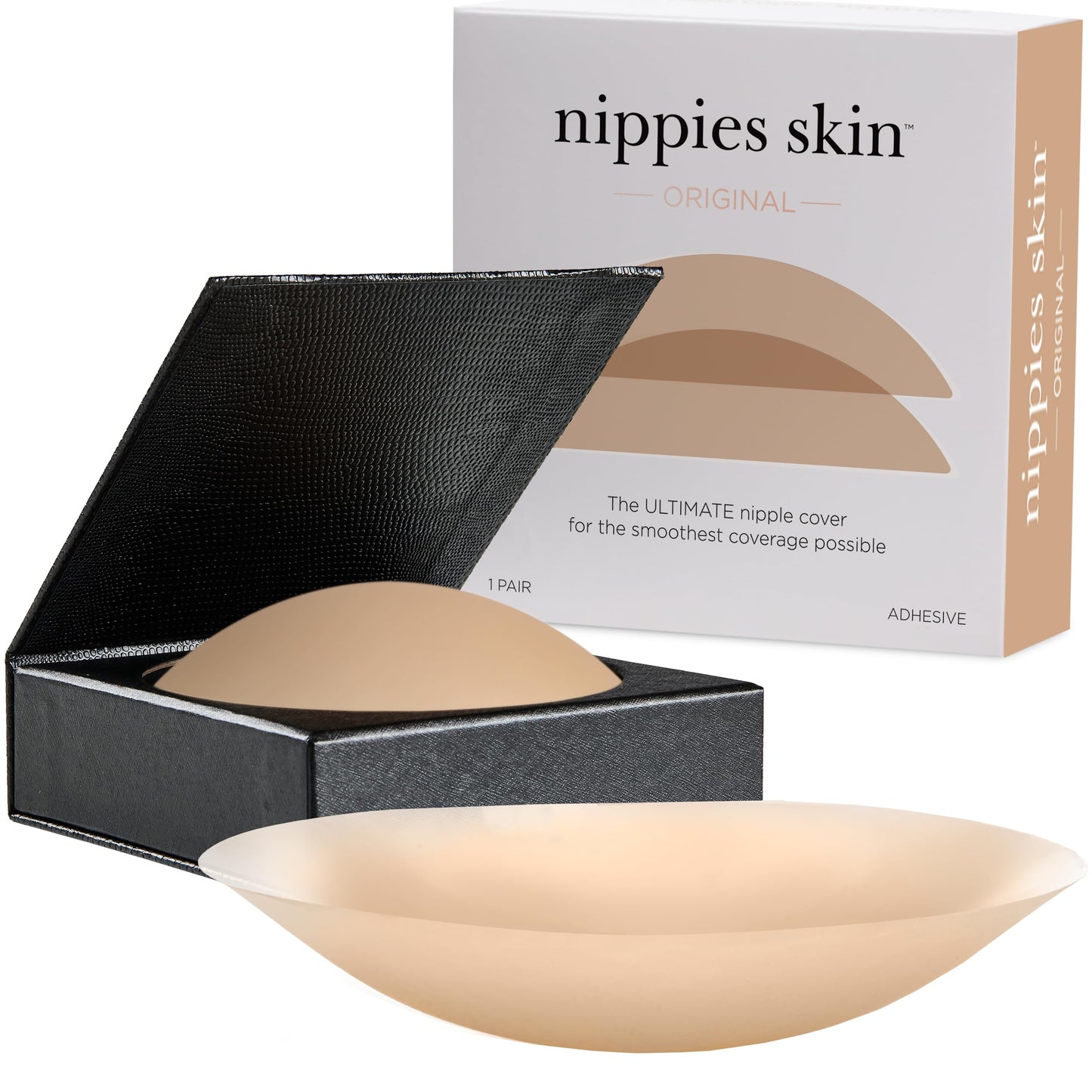 Nippies Nipple Cover - Sticky Adhesive Silicone Nipple Pasties - Reusable Pasty Nipple Covers for Women with Travel Box