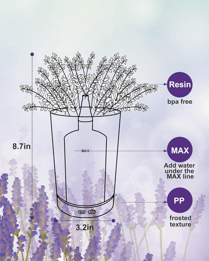 Essential Oil Diffuser, Lavender Plant Potted Aromatherapy Diffuser, 150ml Cold Mist humidifier, Super Quiet and Waterless auto Shut Off, ultrasonic Oil Diffuser for Home Office
