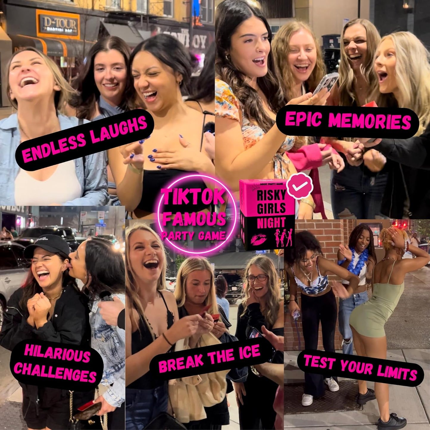 Risky Girls Night - Fun Party Game for Ladies Nights: 150 Spicy Questions and Hilarious Dares, Drinking Games - Bachelorette, Pregame, Birthday Parties Gifts
