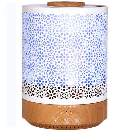 BlueHills Premium 2000 ML XL Essential Oil Diffuser Aromatherapy Humidifier for Large Room Home 40 Hour Run Huge Coverage Area 2 Liter Extra Large Capacity Diffuser Dark Wood Grain (E003)