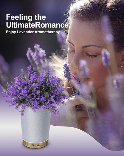 Essential Oil Diffuser, Lavender Plant Potted Aromatherapy Diffuser, 150ml Cold Mist humidifier, Super Quiet and Waterless auto Shut Off, ultrasonic Oil Diffuser for Home Office