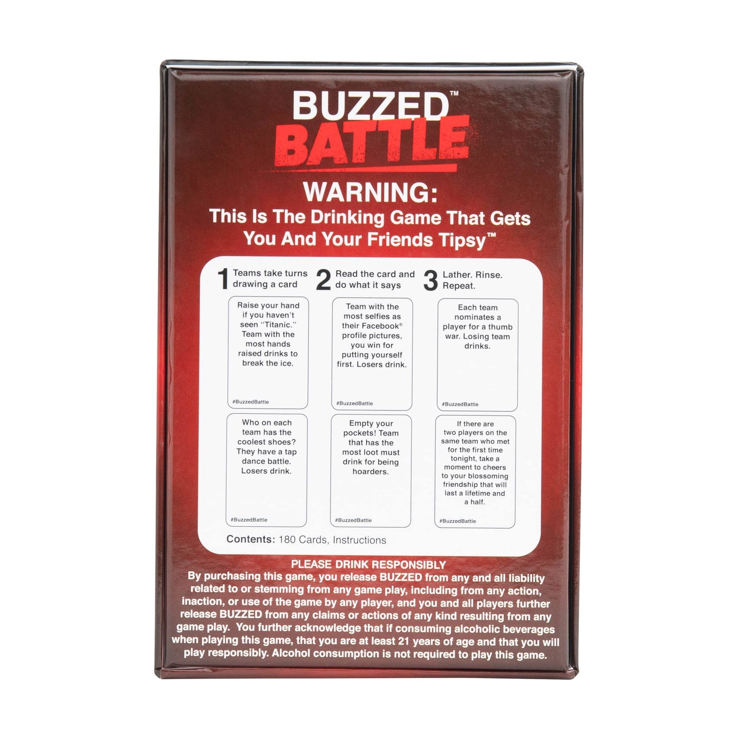 Buzzed Battle - The Hilarious Team Party Game That Will Get You & Your Friends Hydrated, Pool Party Games, Summer Party Games