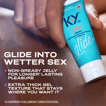 K-Y Jelly Water Based Lube For Sex, Anal Lube, Non-Greasy Water Based Personal Lubricant, pH Friendly Sex Lube Can Be Used With Sex Toys For Women & Male Sex Toys, Condom Friendly Personal Lube, 4 OZ