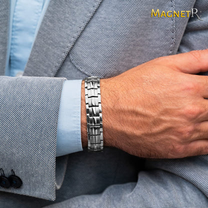 MagnetRX® Ultra Strength Magnetic Bracelet - Effective Stainless Steel Magnetic Bracelets for Men - Adjustable Bracelet Length with Sizing Tool for Perfect Fit (Black)