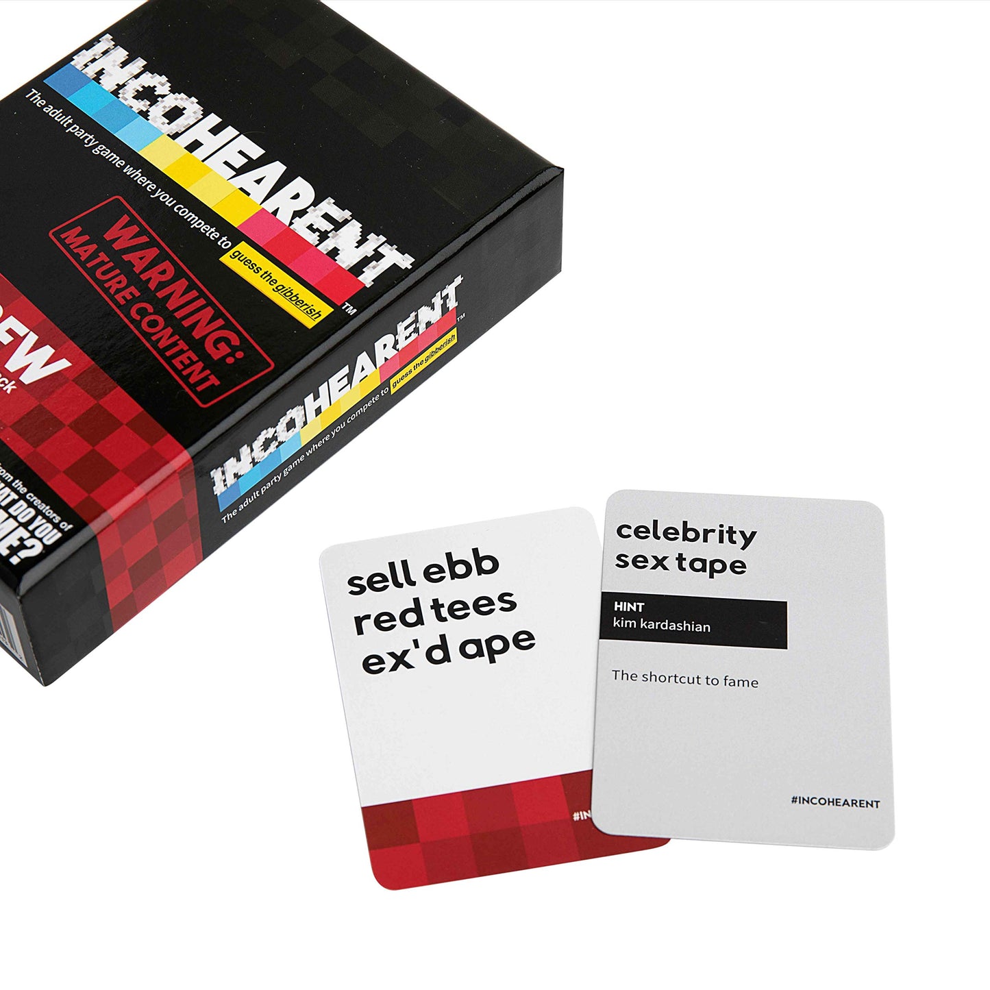 Incohearent, The Guess the Gibberish Party Game by Relatable, A Funny Card Game for Adults, Great for Bachelorette Party Games or Game Night Games, Includes 400 Cards, Instructions, and 1 Sand Timer