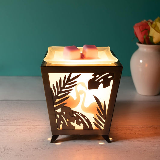Scentsationals Exotic Pink Flamingo Wax Warmer, Scented Wax Cube Melter, Vintage Electric Fragrance Burner, Wickless Candle Air Freshener, Full Size Home Décor, House Decoration