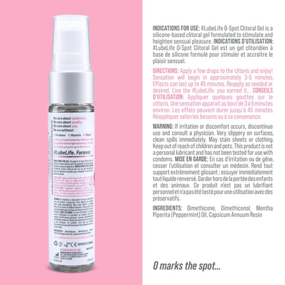 #LubeLife O-Spot Clitoral Gel, 1oz Warming Silicone-Based Stimulant for Women and Couples, Intense Stimulating Arousal Gel, Heightens Pleasure, for External Use Only