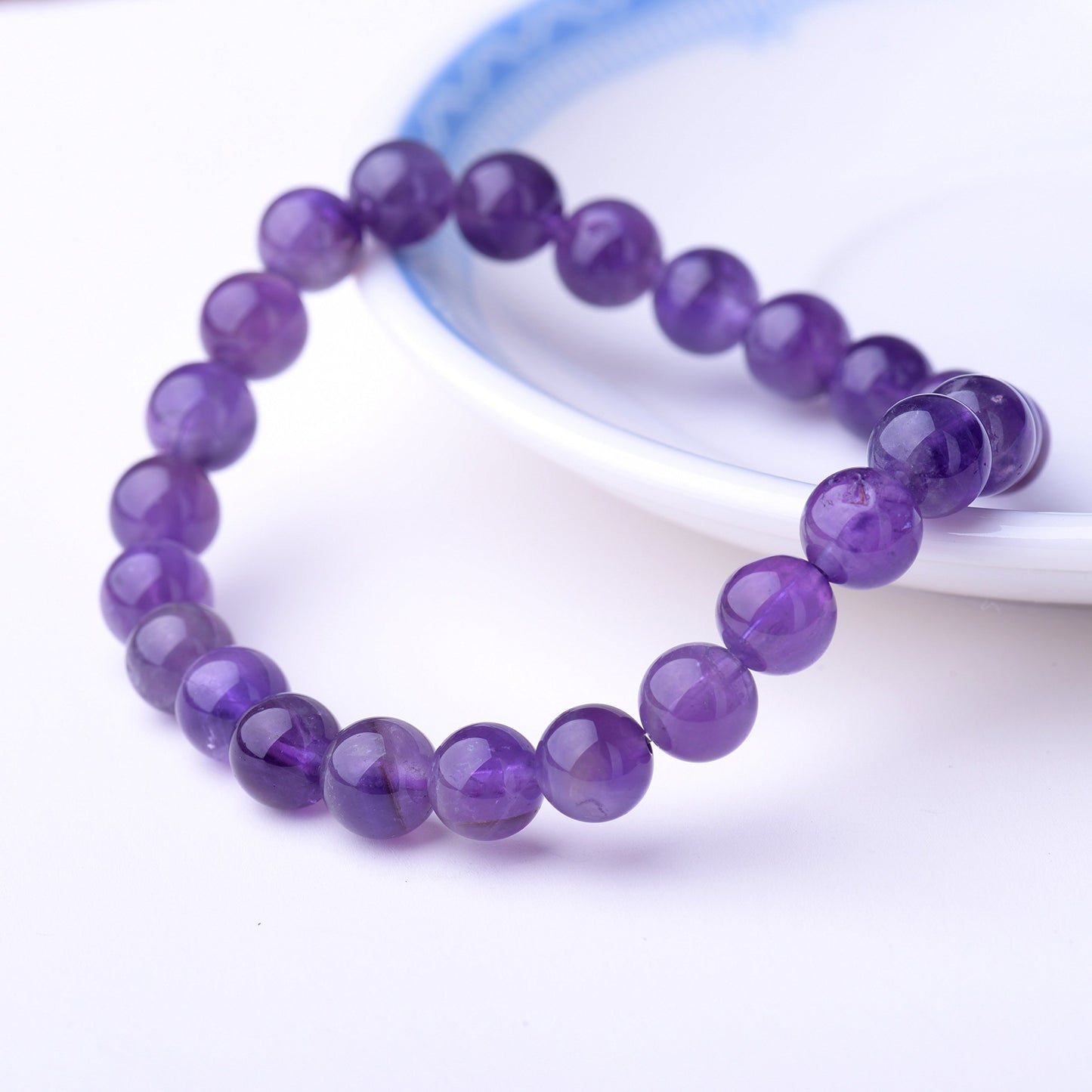 Natural 8mm Gorgeous Semi-Precious Gemstones Healing Crystal Stretch Beaded Bracelet Unisex