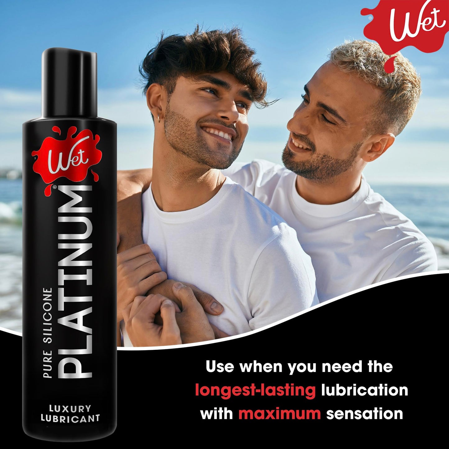 Wet Platinum Silicone-Based Lube for Men, Women & Couples, 4.2 Fl Oz - Ultra Long-Lasting & Water-Resistant Premium Personal Lubricant - Safe to Use with Latex Condoms - Non-Sticky & Hypoallergenic