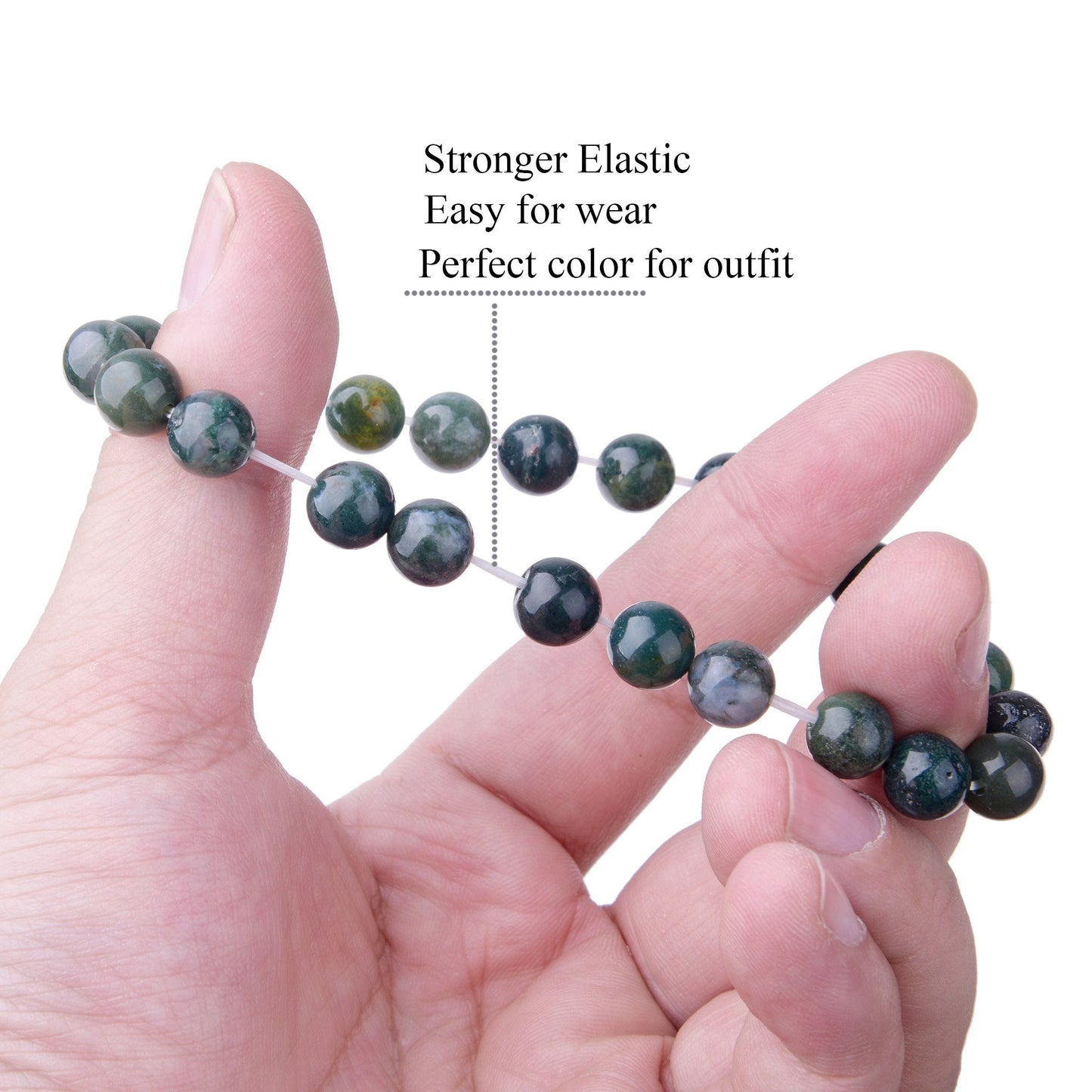 Natural 8mm Gorgeous Semi-Precious Gemstones Healing Crystal Stretch Beaded Bracelet Unisex