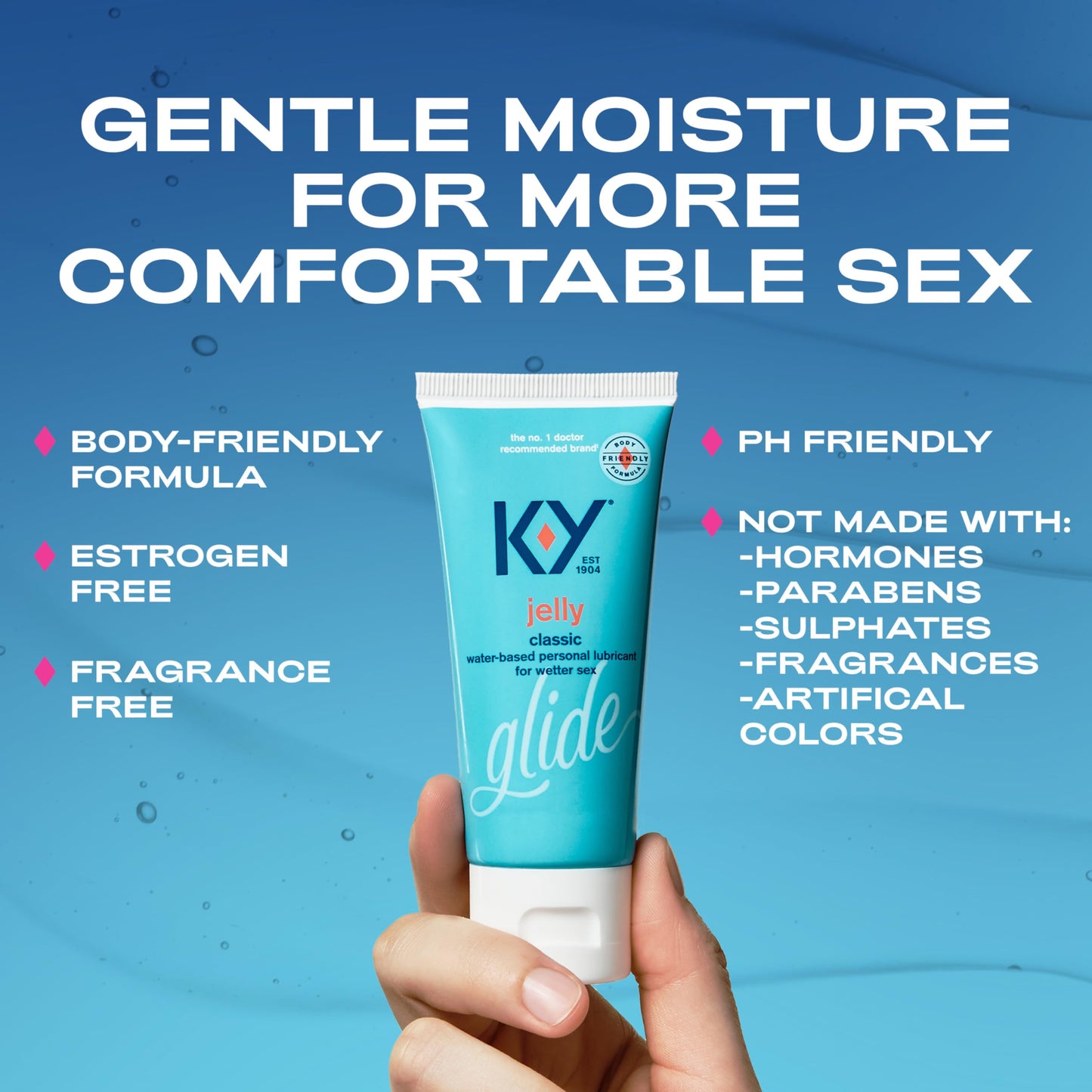 K-Y Jelly Water Based Lube For Sex, Anal Lube, Non-Greasy Water Based Personal Lubricant, pH Friendly Sex Lube Can Be Used With Sex Toys For Women & Male Sex Toys, Condom Friendly Personal Lube, 4 OZ