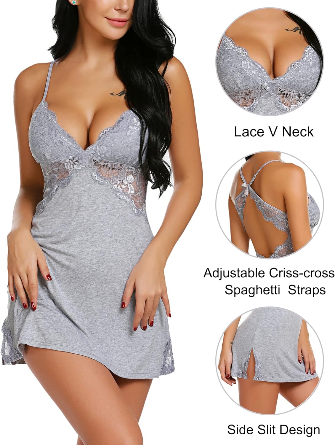 Avidlove Women Lingerie Lace Chemise Sleepwear Babydoll Teddy Lingerie