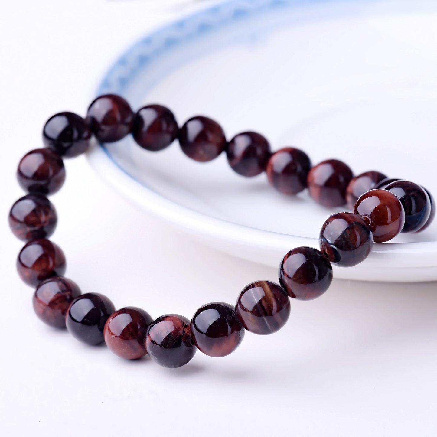 Natural 8mm Gorgeous Semi-Precious Gemstones Healing Crystal Stretch Beaded Bracelet Unisex