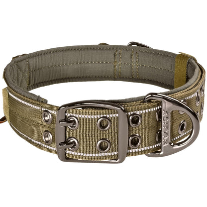 ADITYNA - Heavy Duty Dog Collar with Handle - Thick Dog Collar for Large Dogs - Wide, Reflective, Tactical, Soft Neoprene Padded - Perfect Dog Collar for Training and Walking