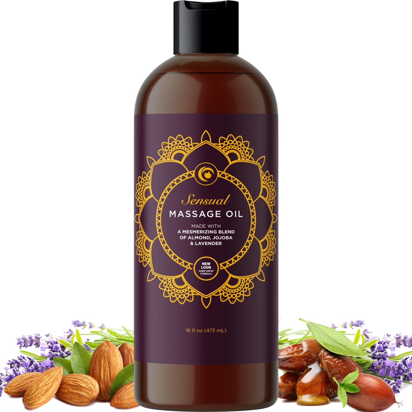 Aromatherapy Sensual Massage Oil for Couples - Relaxing Full Body Massage Oil for Date Night with Sweet Almond Oil - Vegan Lavender Massage Oil for Massage Therapy Smooth Gliding Formula 8 Fl Oz