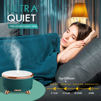 Diffusers for Essential Oils Large Room, 500ml Aromatherapy Oil Diffuser Cool Mist Humidifier with Remote Control,7 Colors Lights & 3 Mist Mode Waterless Auto Off for Women Office Home Black