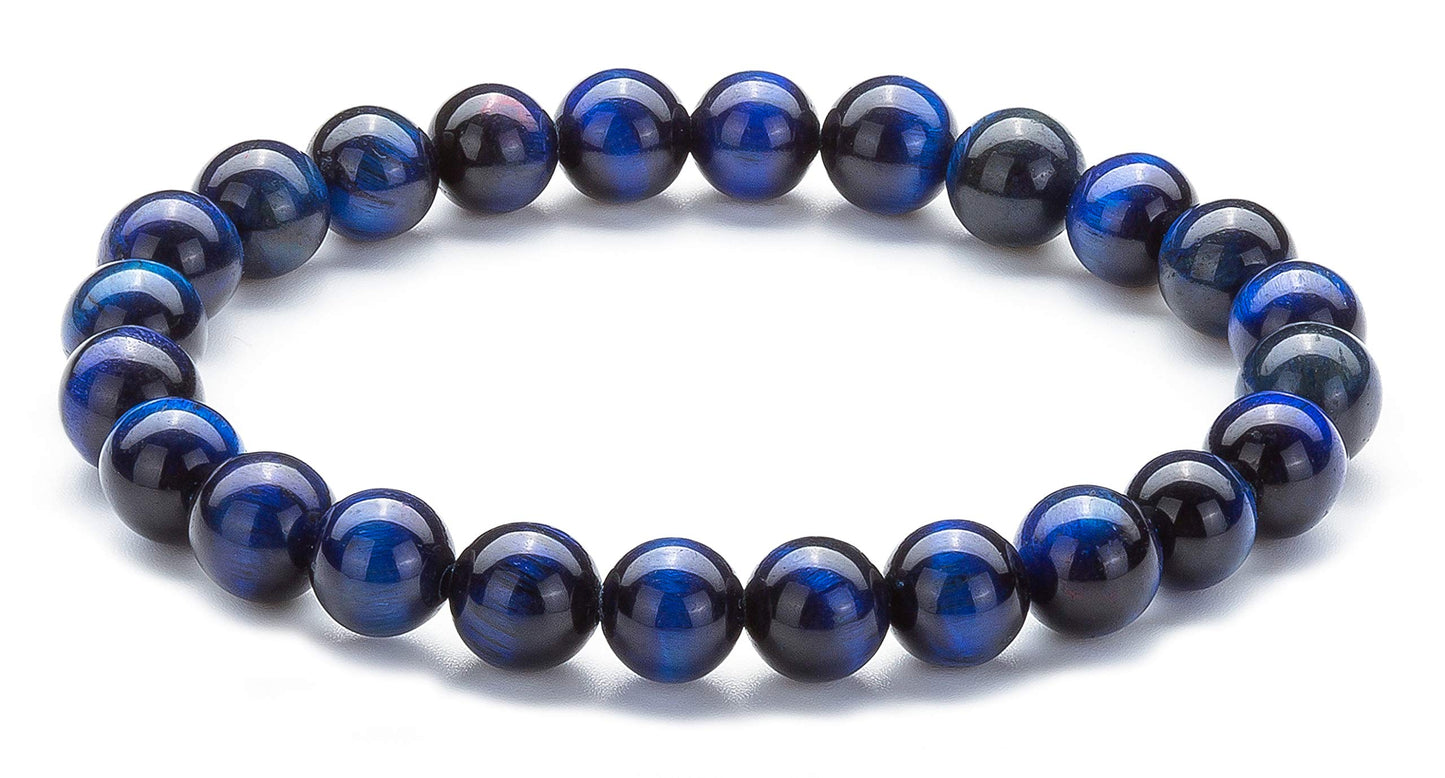 Hamoery Men Women 8mm Natural Stone Lava Rock Diffuser Bracelet Elastic Yoga Agate Beads Bracelet Bangle