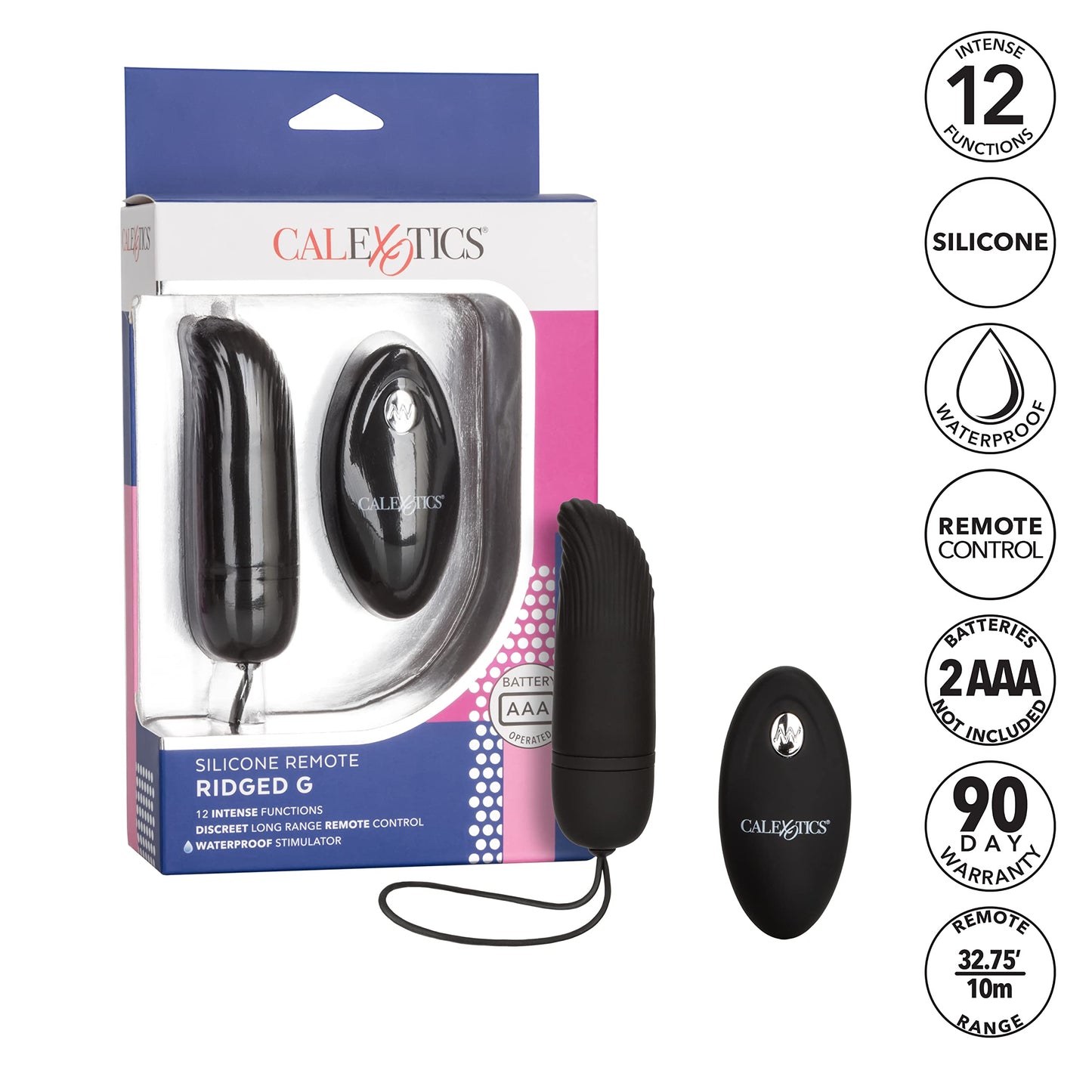 CalExotics Silicone Remote Panty Pleaser Vibrator – Waterproof Adult Sex Toys for Couples – 12 Vibe Function Massager, Black, 1 Count