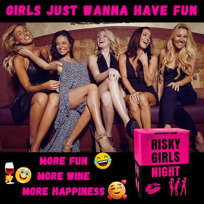 Risky Girls Night - Fun Party Game for Ladies Nights: 150 Spicy Questions and Hilarious Dares, Drinking Games - Bachelorette, Pregame, Birthday Parties Gifts