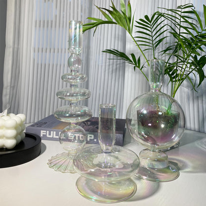 Candlestick Holders, Glass Candle Holders for Table Centerpiece, Taper Candle Stand Modern Style Black Candle Holder for Wedding Decor and Dinner Party (Color : Black)