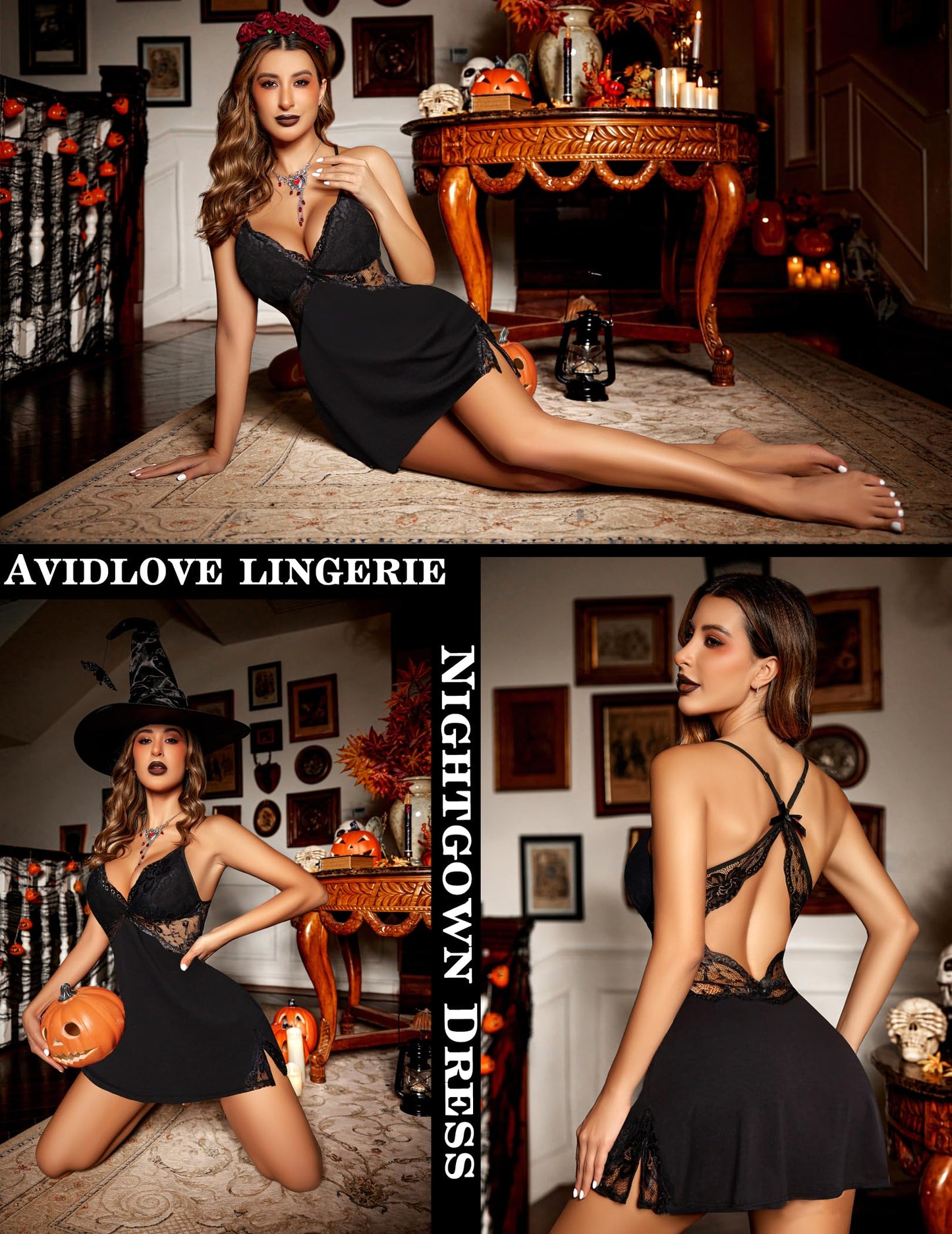 Avidlove Women Lingerie Lace Chemise Sleepwear Babydoll Teddy Lingerie