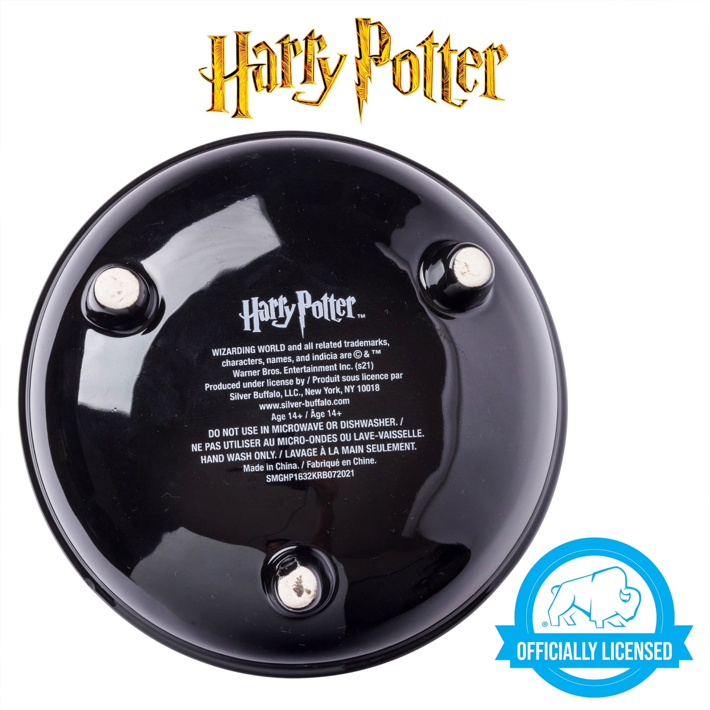 Silver Buffalo Harry Potter Hogwarts House Crest Cauldron Sculpted 3D Hand Painted Ceramic Snack Cookie Jar (Small)