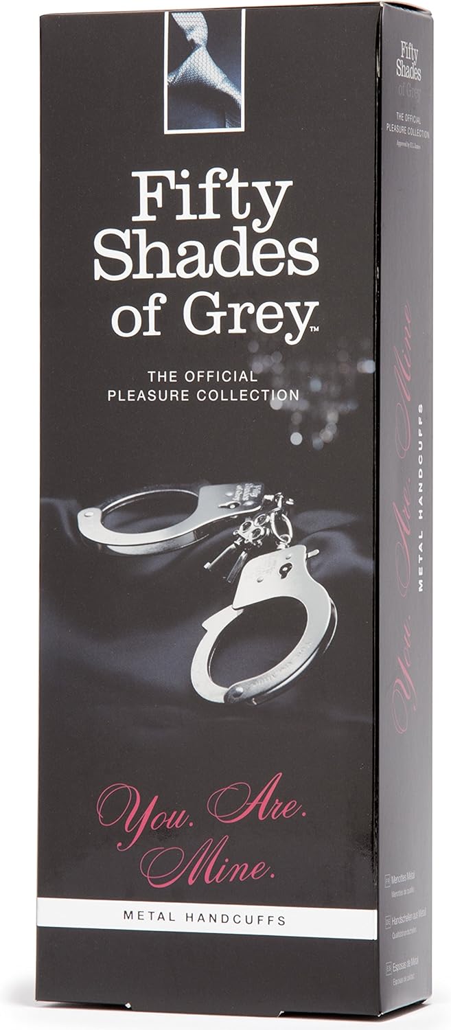 Fifty Shades of Grey You are Mine Metal Handcuffs - Lockable Handcuffs with 2 Keys & Quick Release