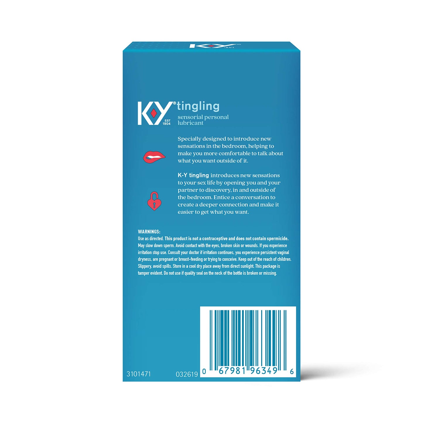 K-Y Tingling Water Based Lube, Sensorial Personal Lubricant, 1.69 fl oz