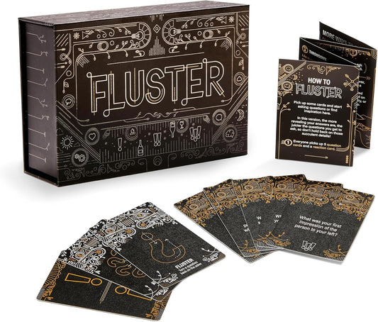 FLUSTER Ice Breakers and Deep Conversation Cards for Adults (126 Cards) | Conversation Starter Social Card Game for Friends & Couples - Fun Question Cards for Parties, Dates, Road Trips & Game Nights