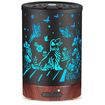 Metal Essential Oils Diffuser 150ML Aromatherapy Diffuser Cool Mist Humidifier with 7 Colors Lights Waterless Auto Off Air Diffusers as Gifts for Moms Women Girls (Bigfoot)