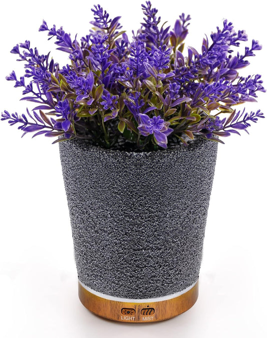 Essential Oil Diffuser, Lavender Plant Potted Aromatherapy Diffuser, 150ml Cold Mist humidifier, Super Quiet and Waterless auto Shut Off, ultrasonic Oil Diffuser for Home Office