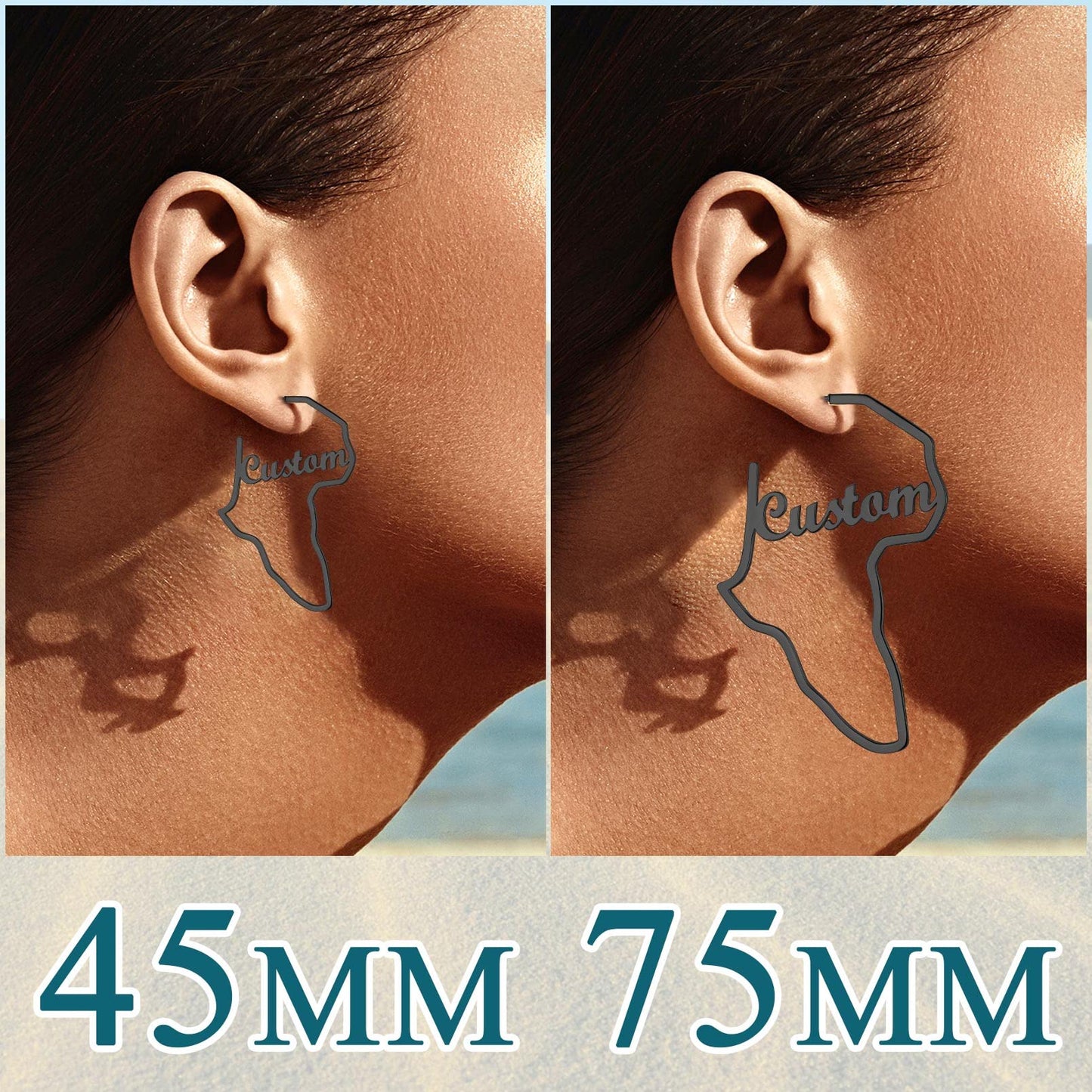 FaithHeart African Map Shaped Drop Earrings Stainless Steel/18K Gold Plated Statement Africa Jewelry Ear Charms for Women Teen Girls