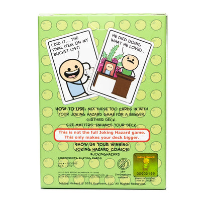 Deck Enhancement #4 - The Fourth Expansion of Joking Hazard Comic Building Card - Party Game by Cyanide and Happiness for 3-10 Players ,Green