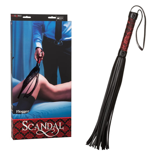 CalExotics Scandal Flogger – Fetish Lingerie Adult Sex Toys - Sturdy Whipping Hand Toy for Couples - Sexy Fantasy Whip - Black