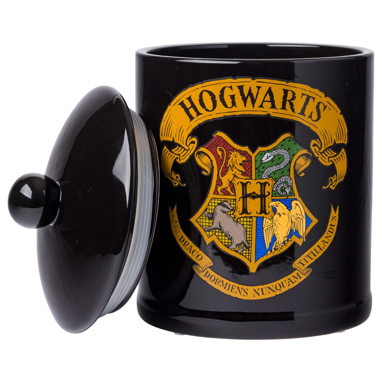 Silver Buffalo Harry Potter Hogwarts House Crest Cauldron Sculpted 3D Hand Painted Ceramic Snack Cookie Jar (Small)